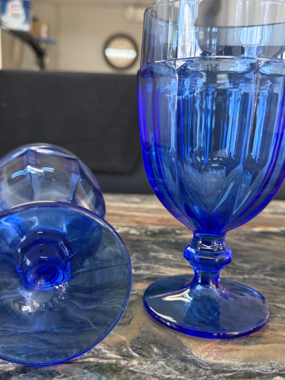 Libbey Cobalt Blue Stemmed Glasses - Set of Two - Picture 2 of 5